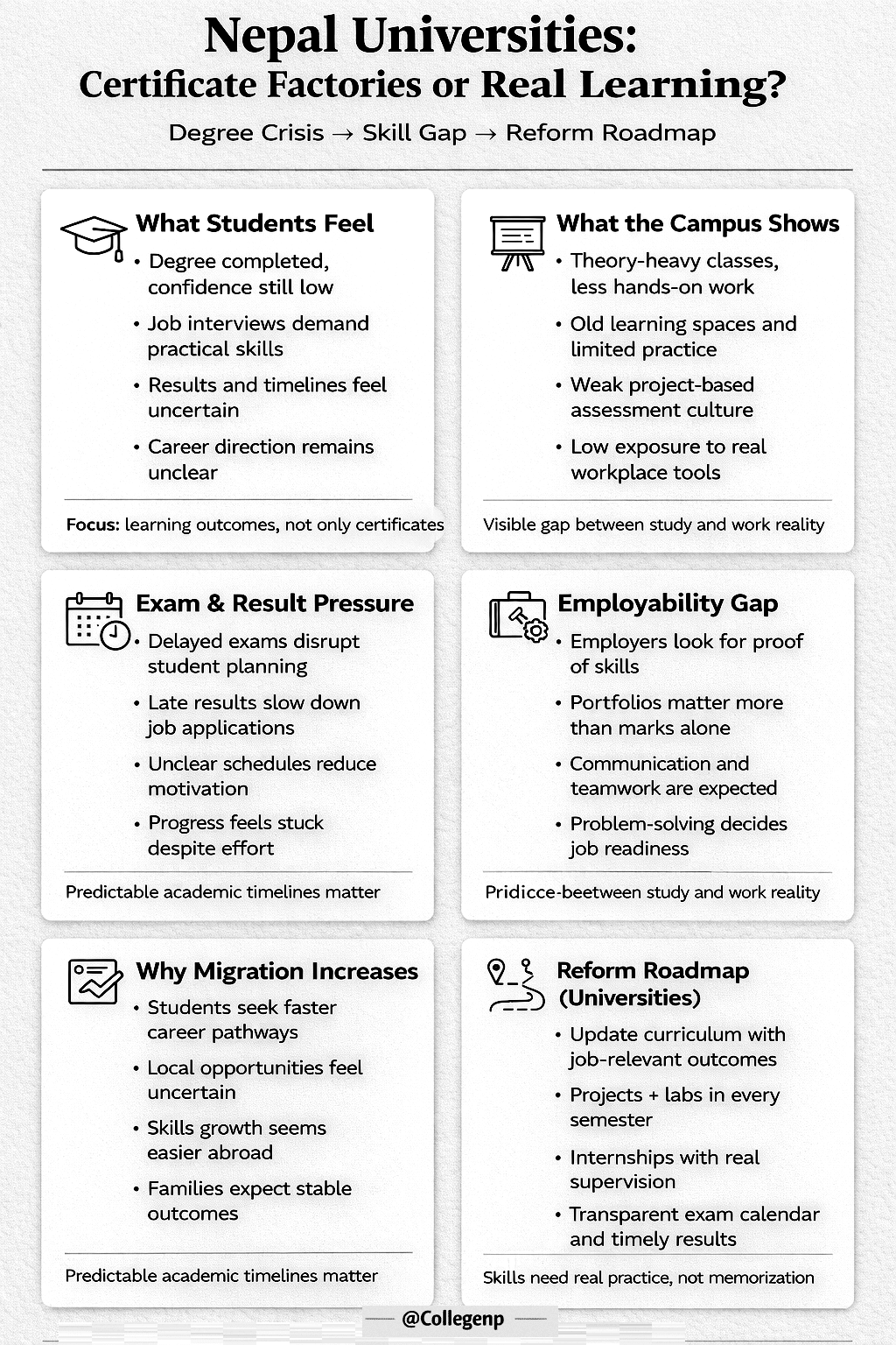 Nepal universities and skill development infographic