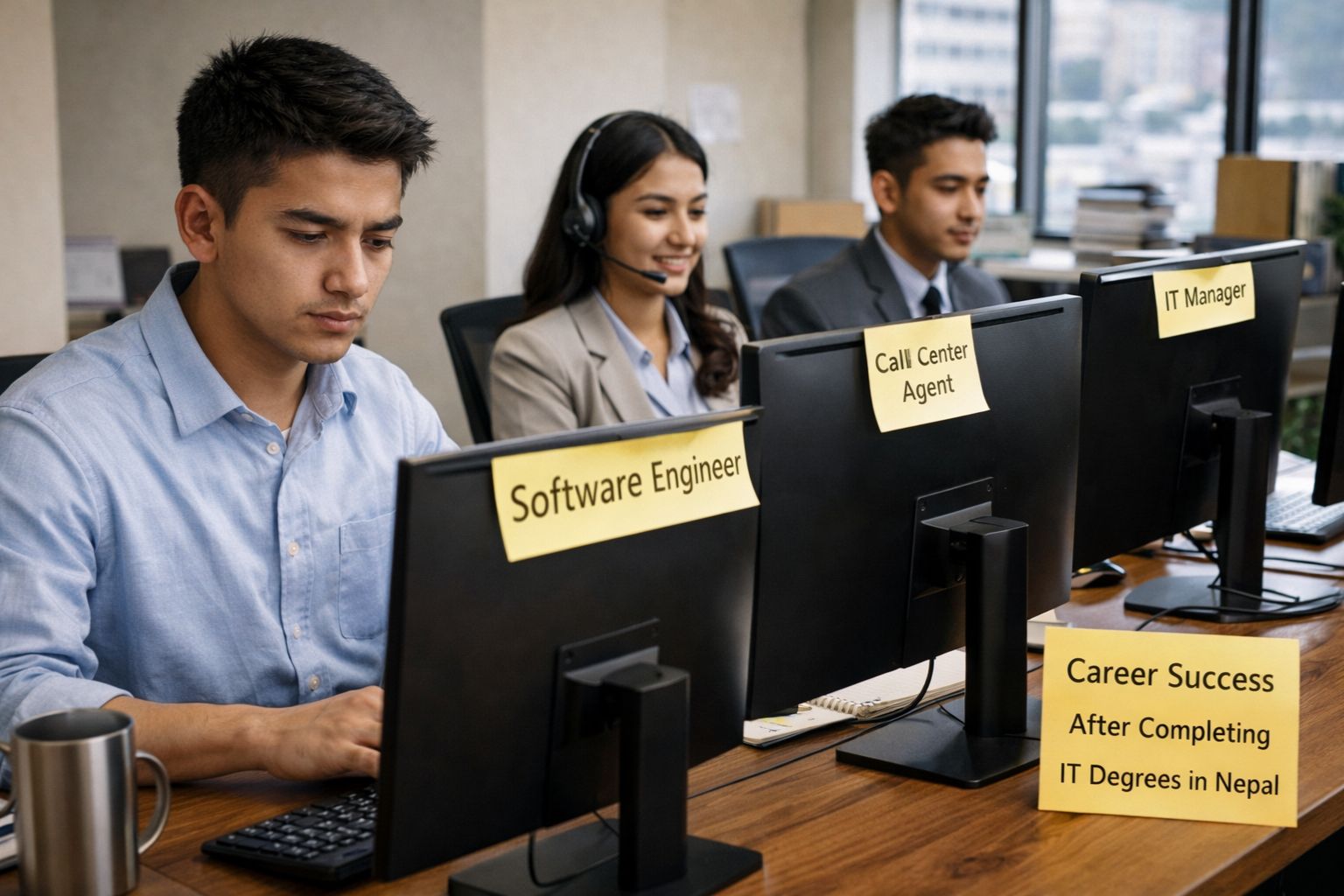 Professional teamwork in a modern office