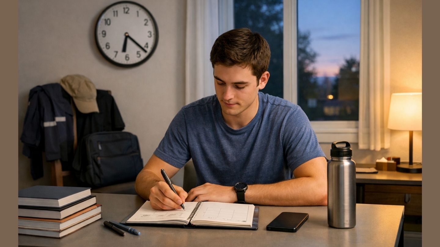 Study session at dusk 