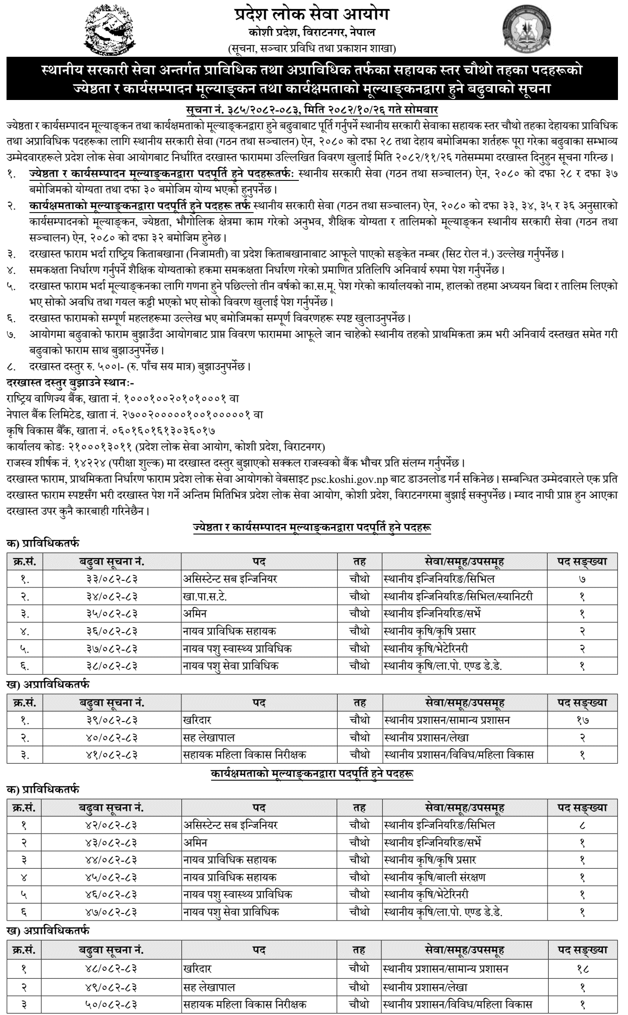 Koshi Pradesh Lok Sewa Aayog Level 4 Assistant Promotion Notice 2082