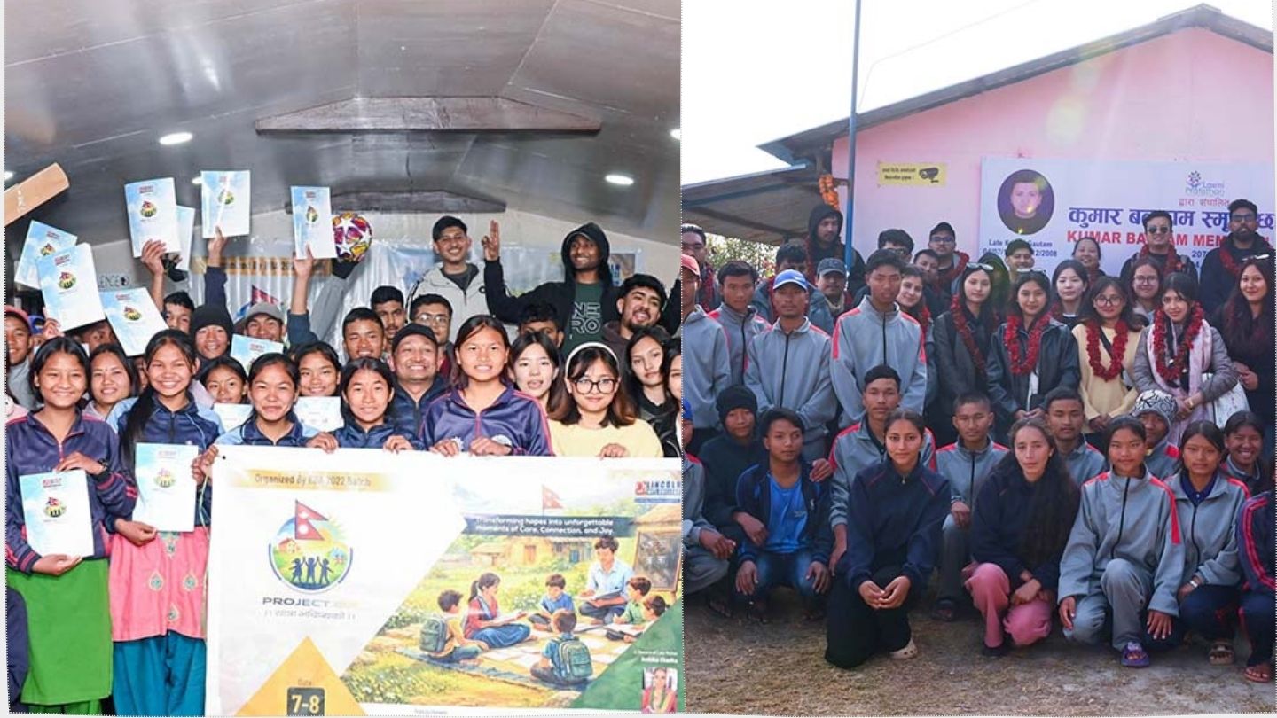 Lincoln College students provide relief and learning materials in Kavre 