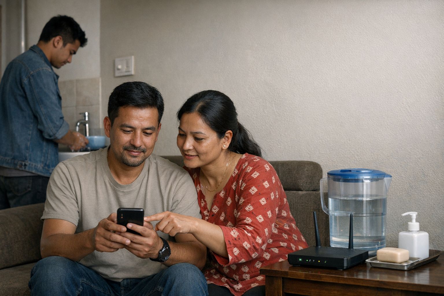 Nepali family moment at home 