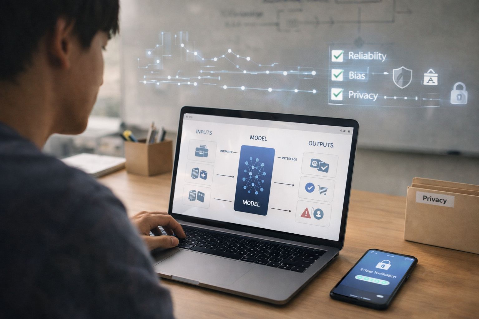 Reviewing AI workflow in workspace 