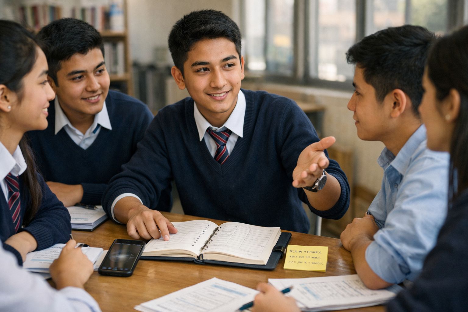 Teamwork among students in class 