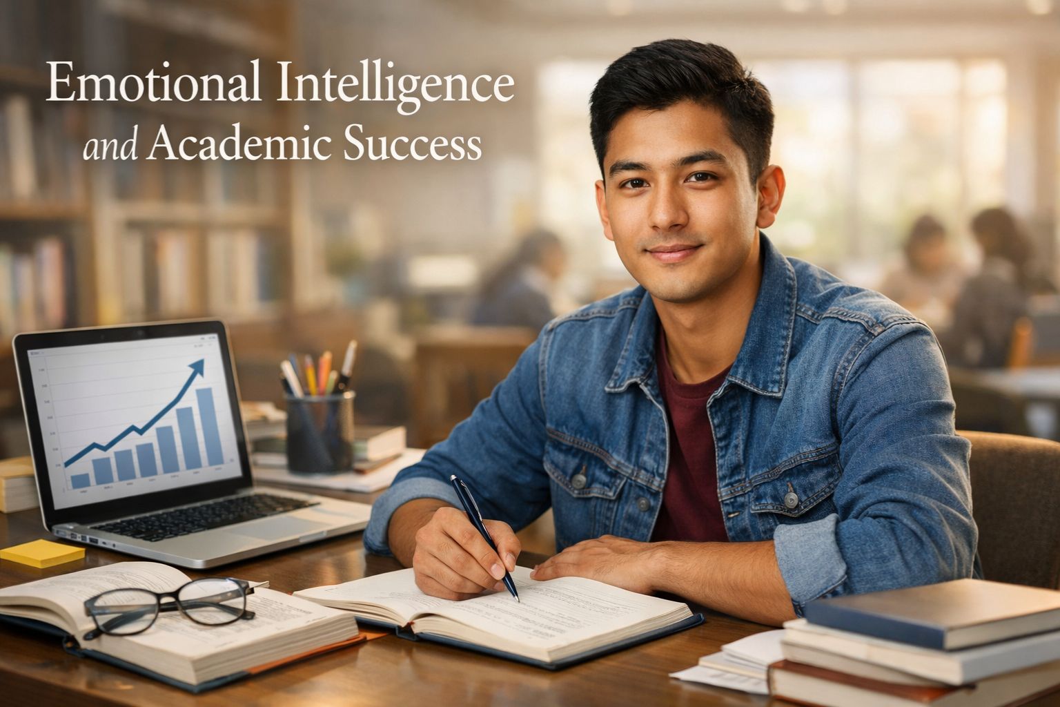 Focused student in academic setting 