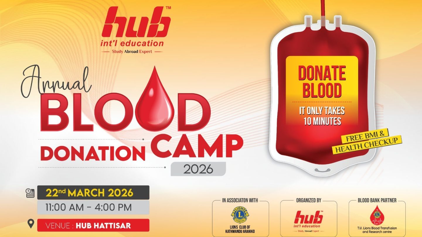 Hub International Education to Hold Blood Donation Camp 2026 