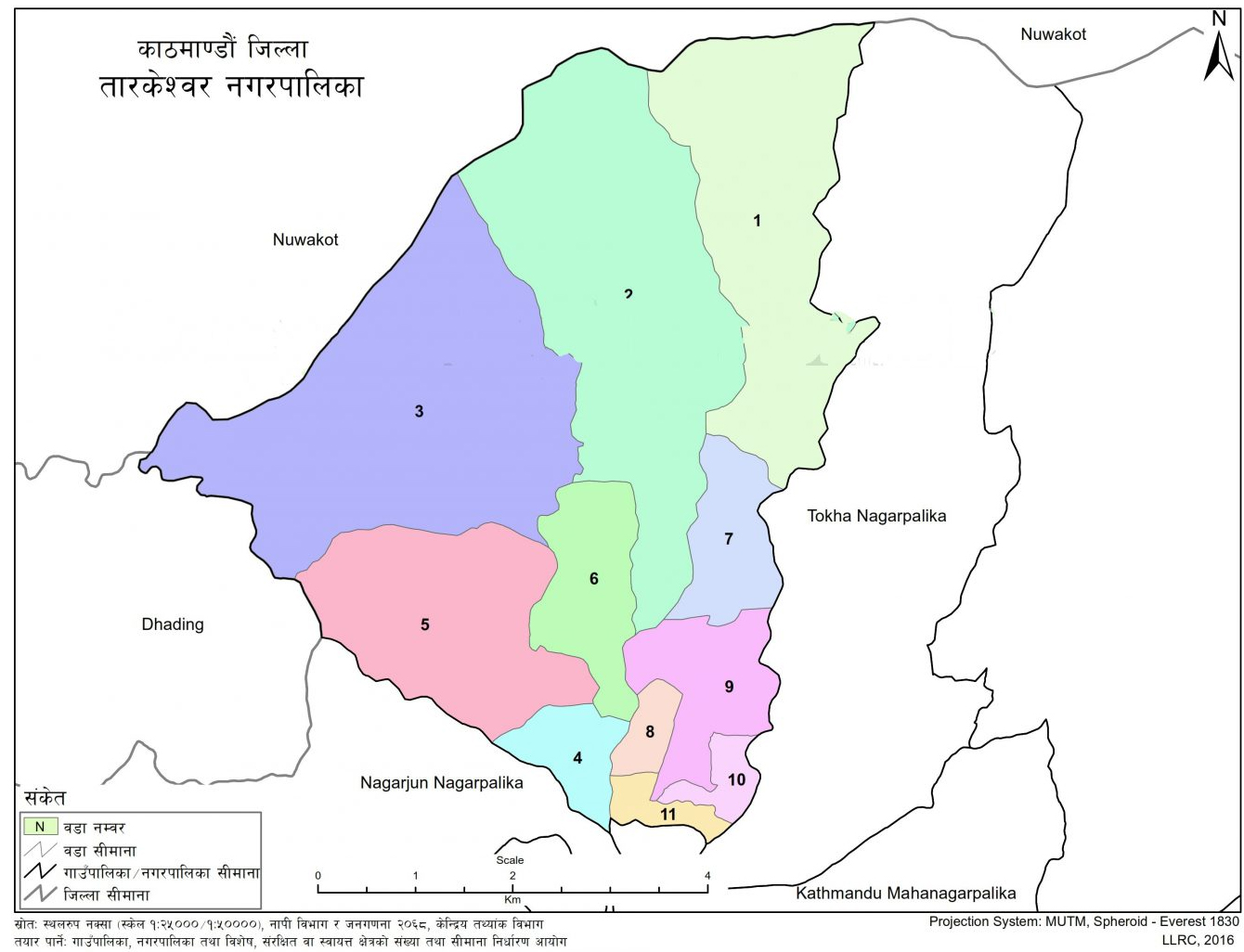 Tarakeshwor Municipality Kathmandu Map