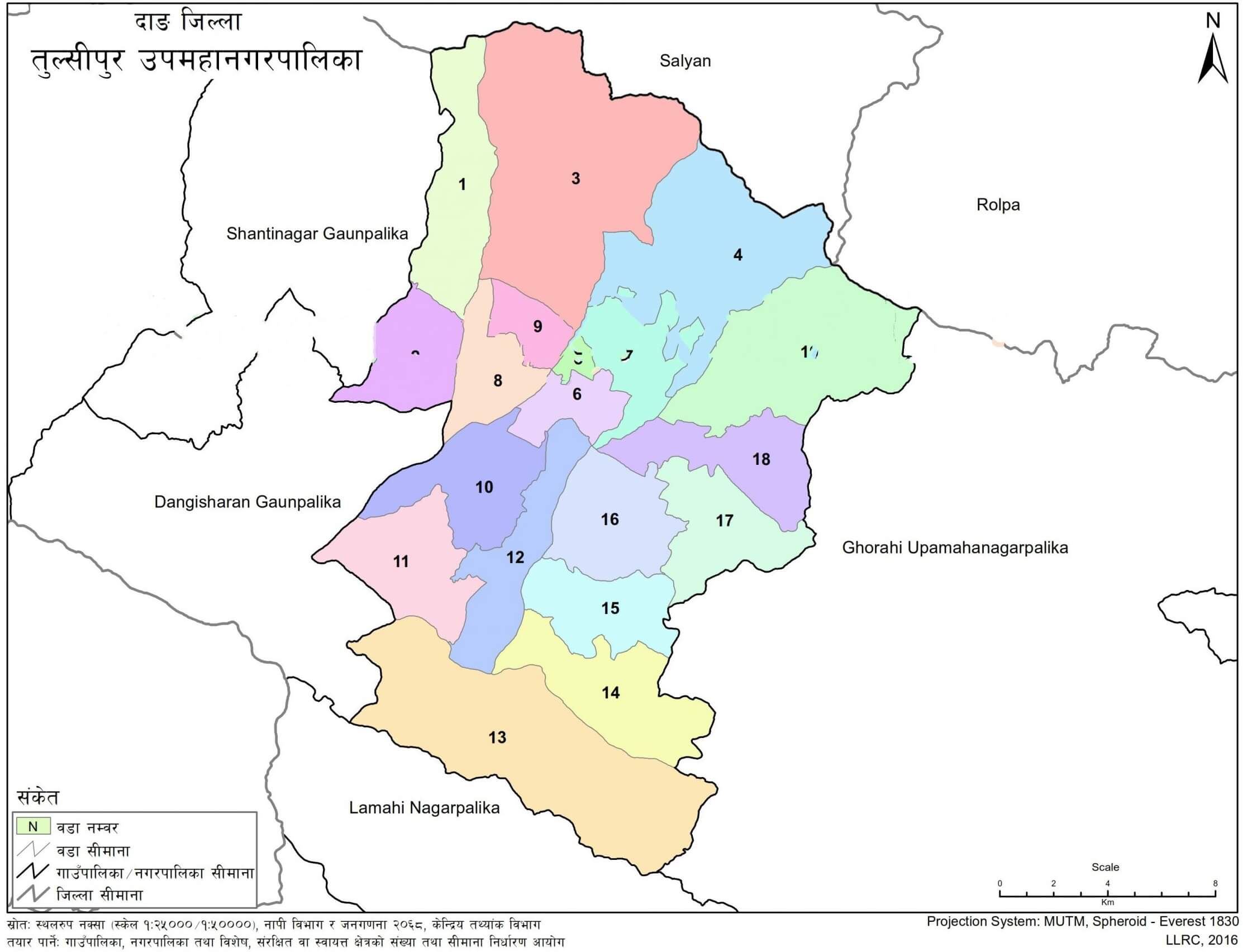 Tulsipur Sub-Metropolitan City, Dang, Map