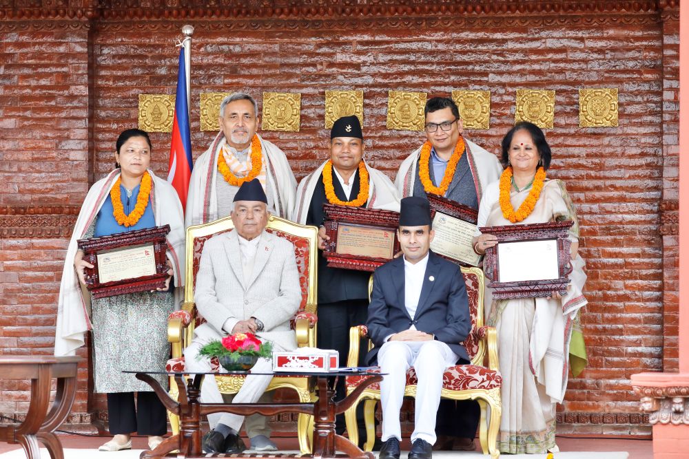 President Paudel Honors Five Journalists on National Journalism Day 