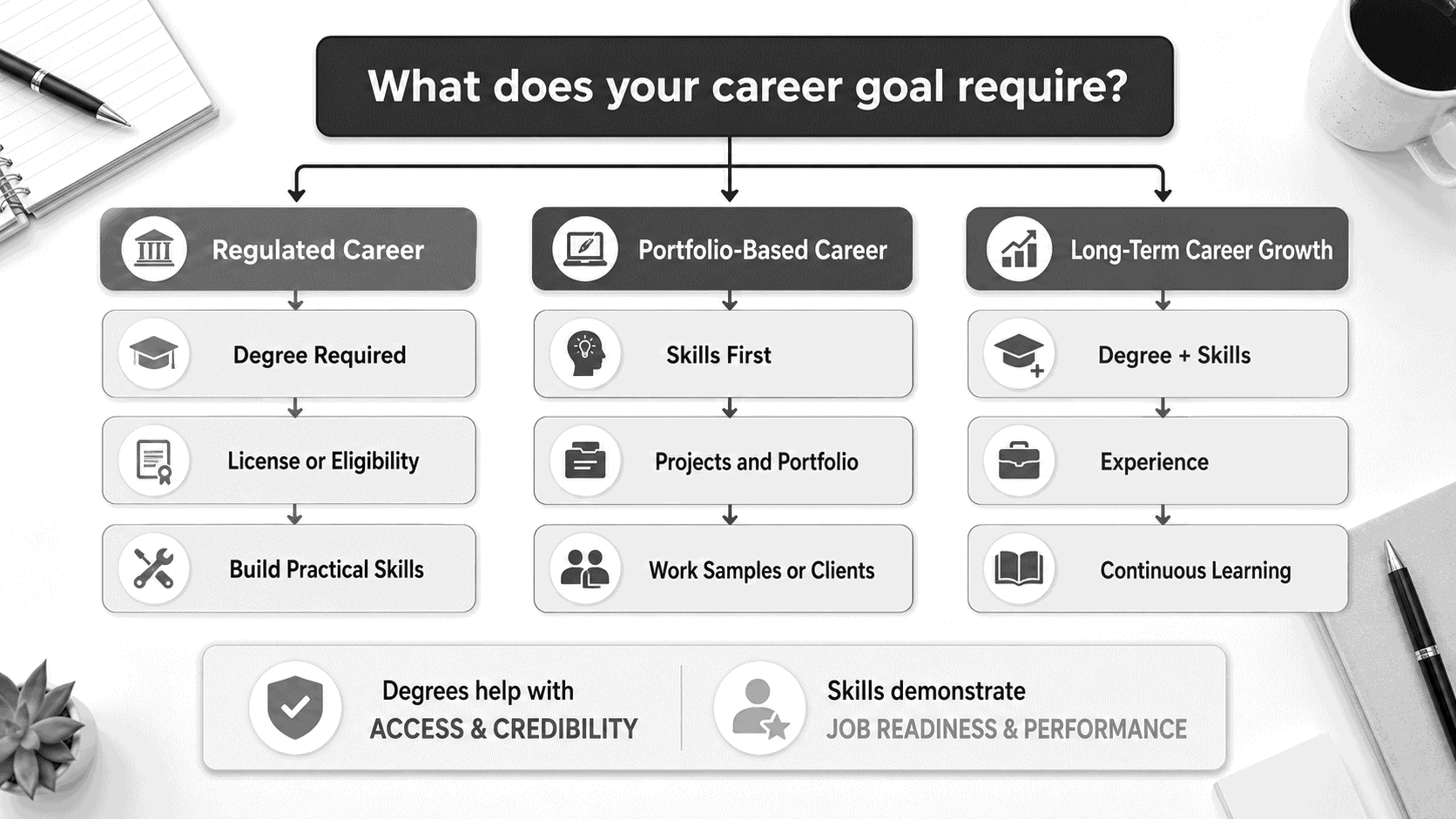 Career goal decision flowchart