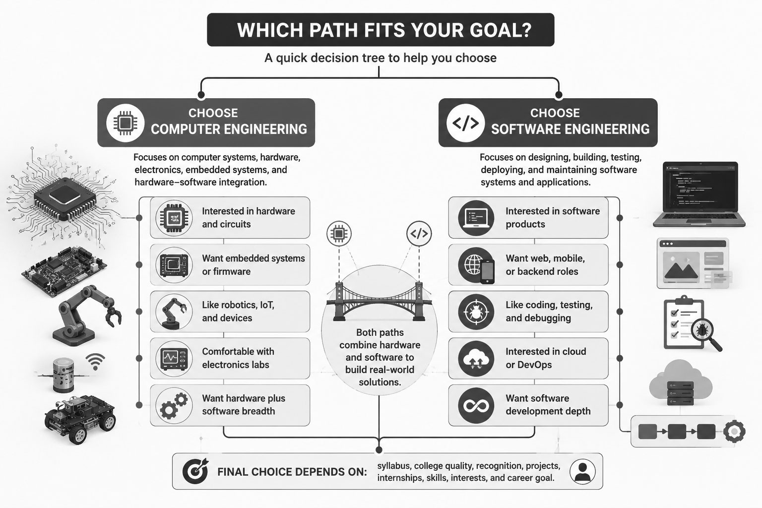 Computer Engineering vs Software Engineering Decision Tree 