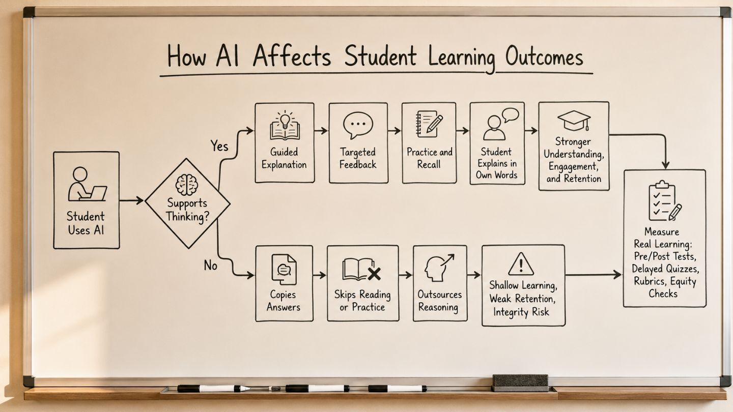 Flowchart of How AI Affects Student Learning Outcomes