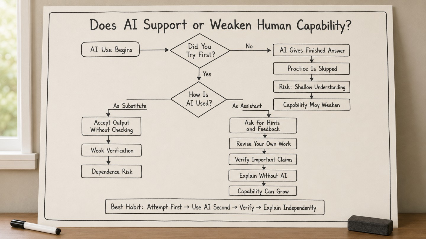 Flowchart Showing How AI Use Affects Human Capability