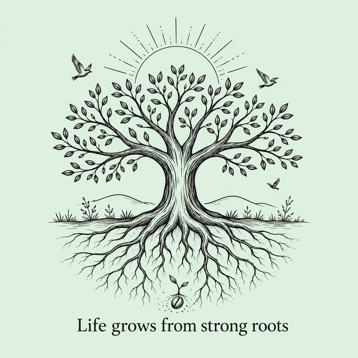 Life grows from strong roots