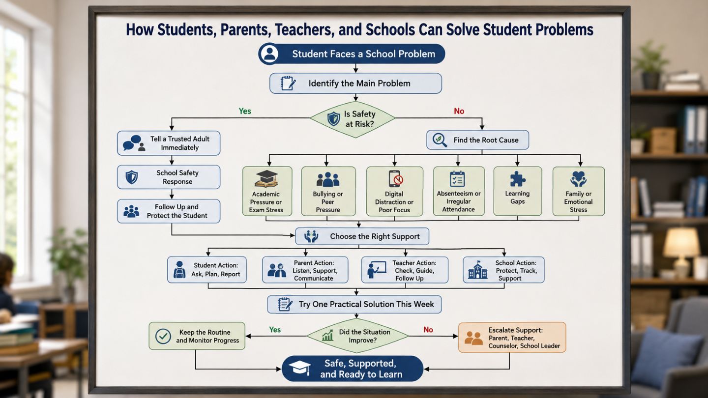 Student support flowchart for problem-solving