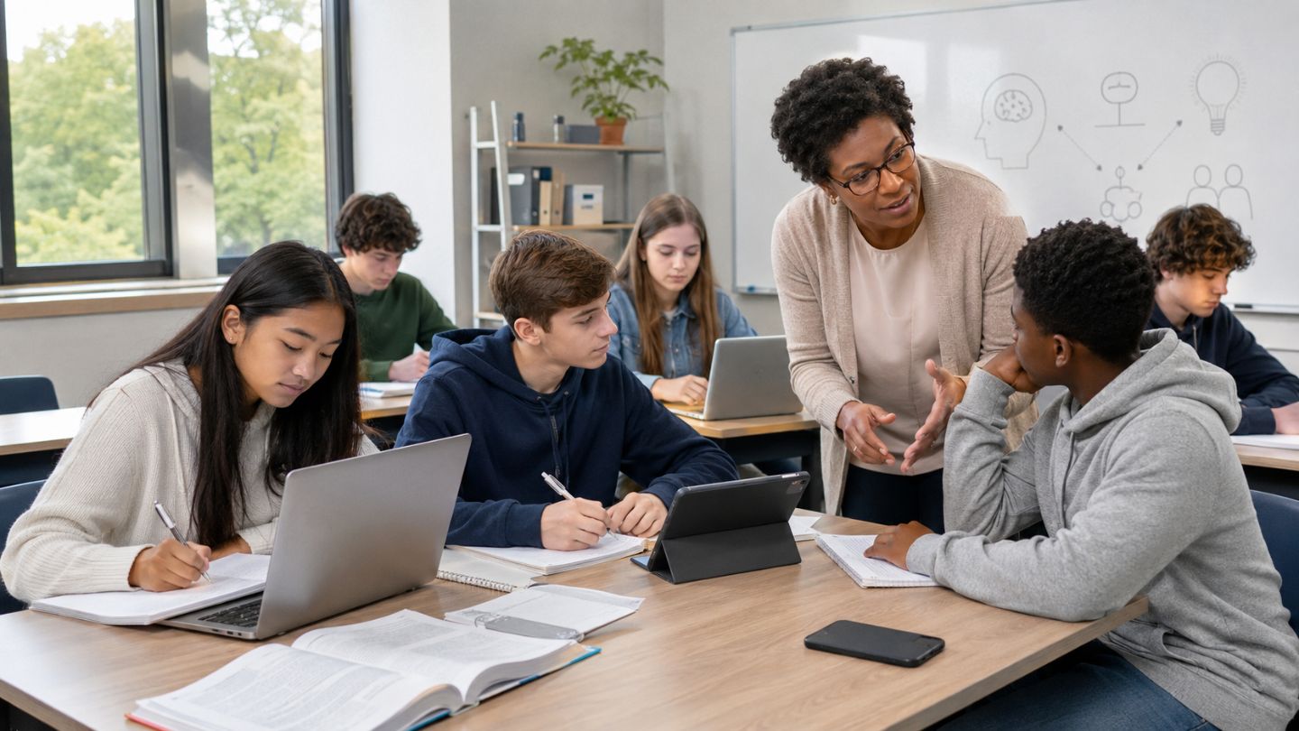 Students Learning With Technology Under Teacher Guidance 