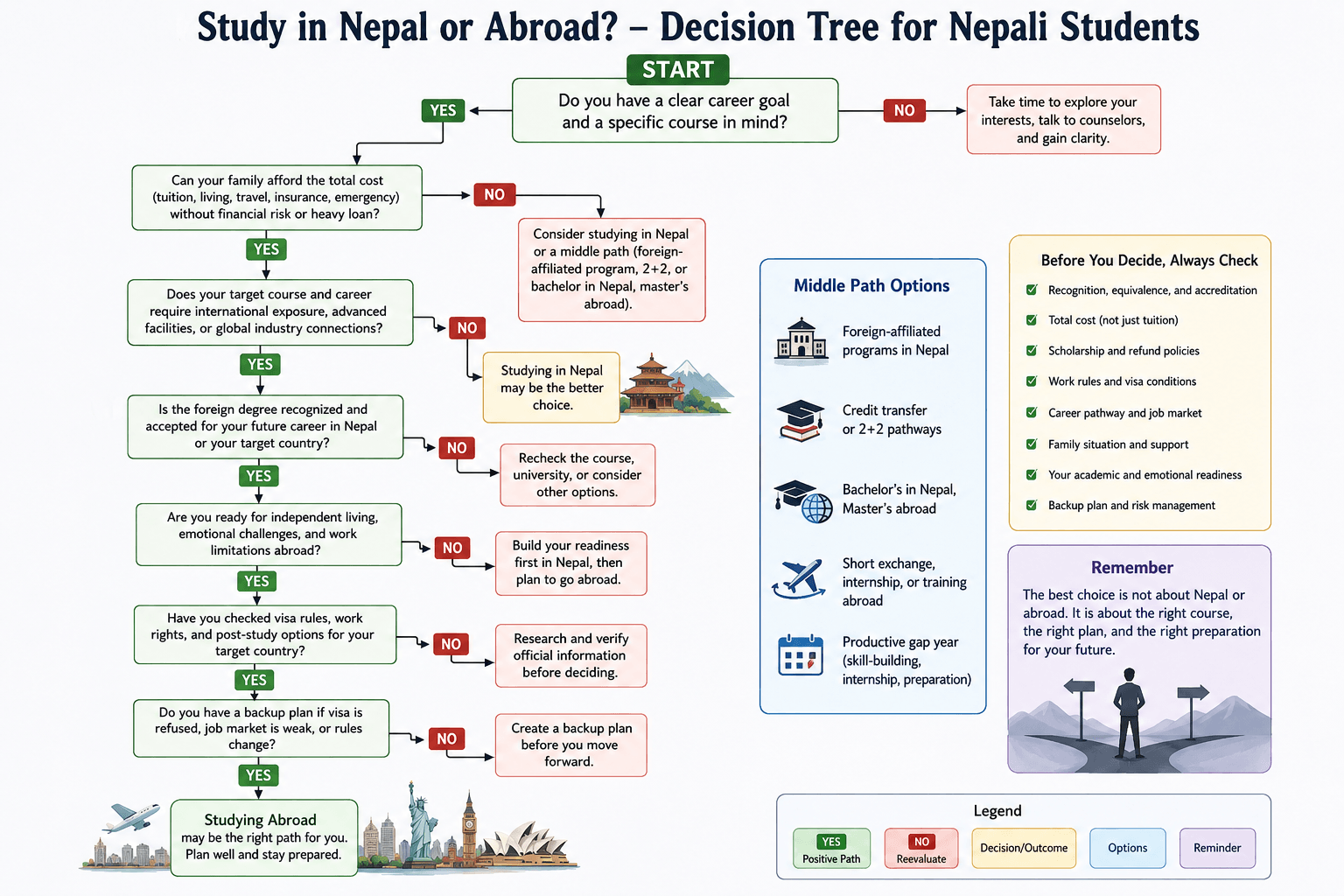 Study in Nepal or Abroad Decision Tree
