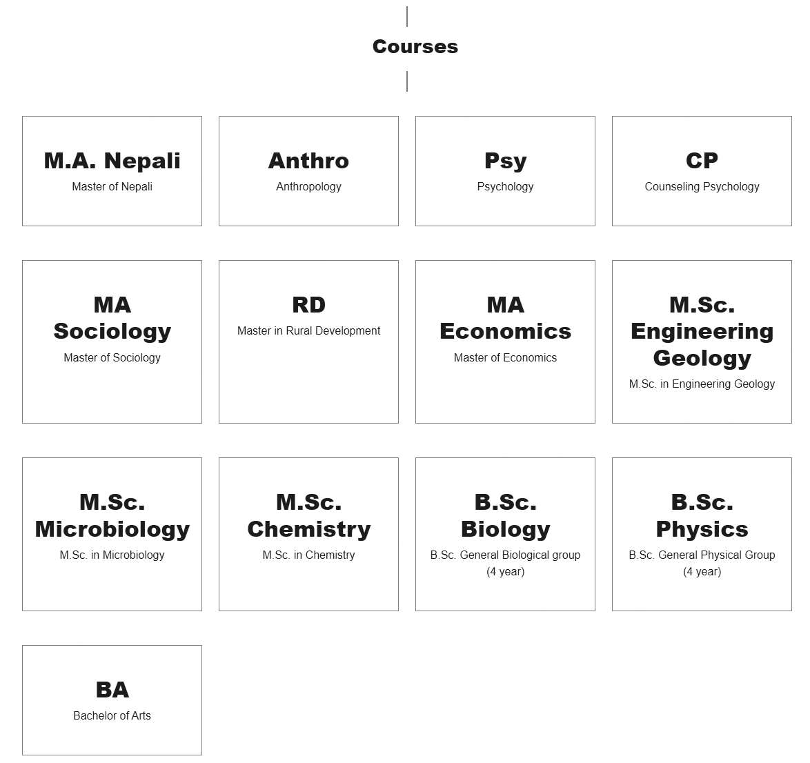 Trichandra Campus, TC, Ghantaghar, Kathmandu, Courses