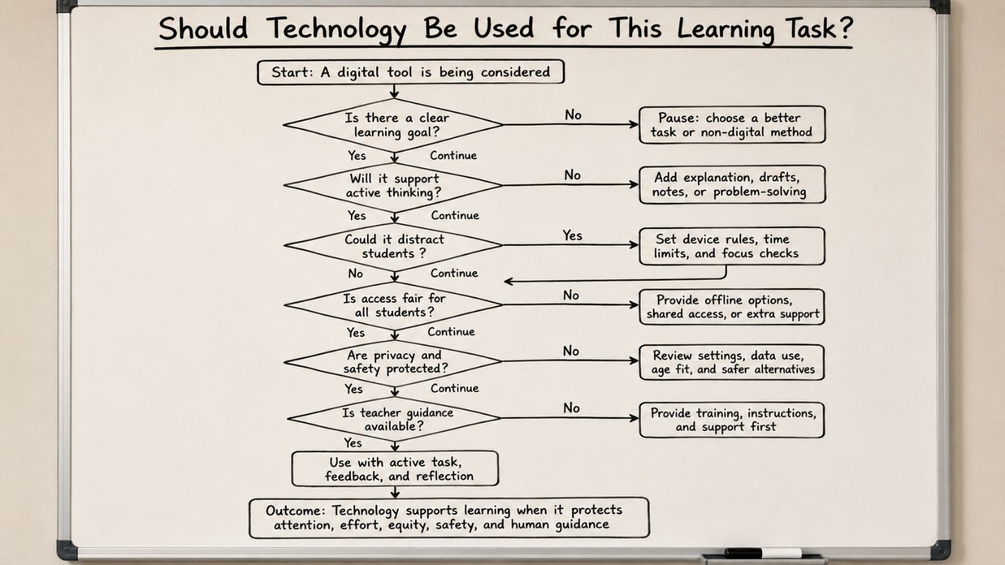 When Technology Helps or Hurts Student Learning Classroom Decision Flowchart