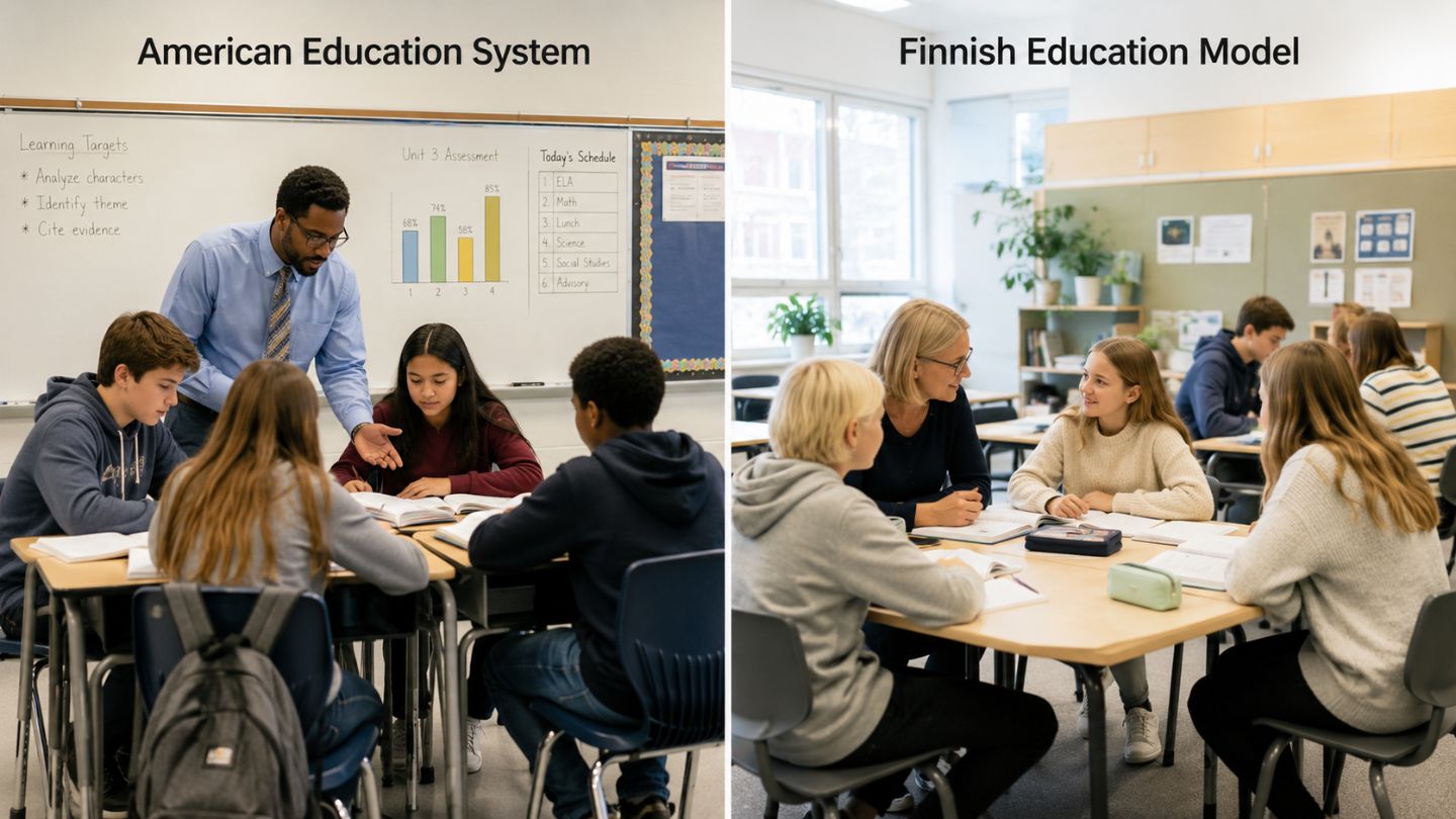 American vs Finnish classroom comparison 