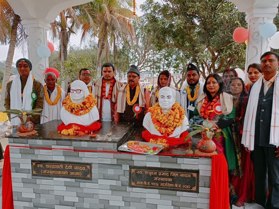 Chandra Secondary School, Bode Barsain, Saptari, Statue