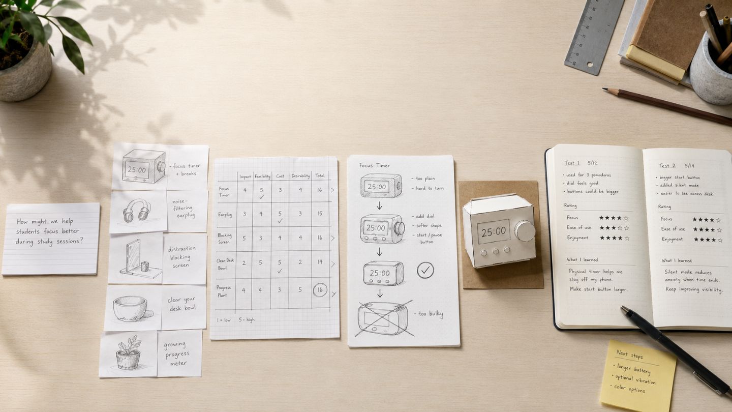 Creative design workspace and ideation process 