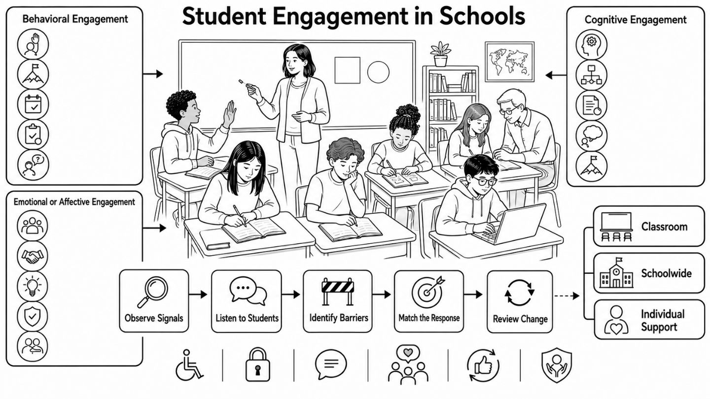 Student engagement in schools infographic 