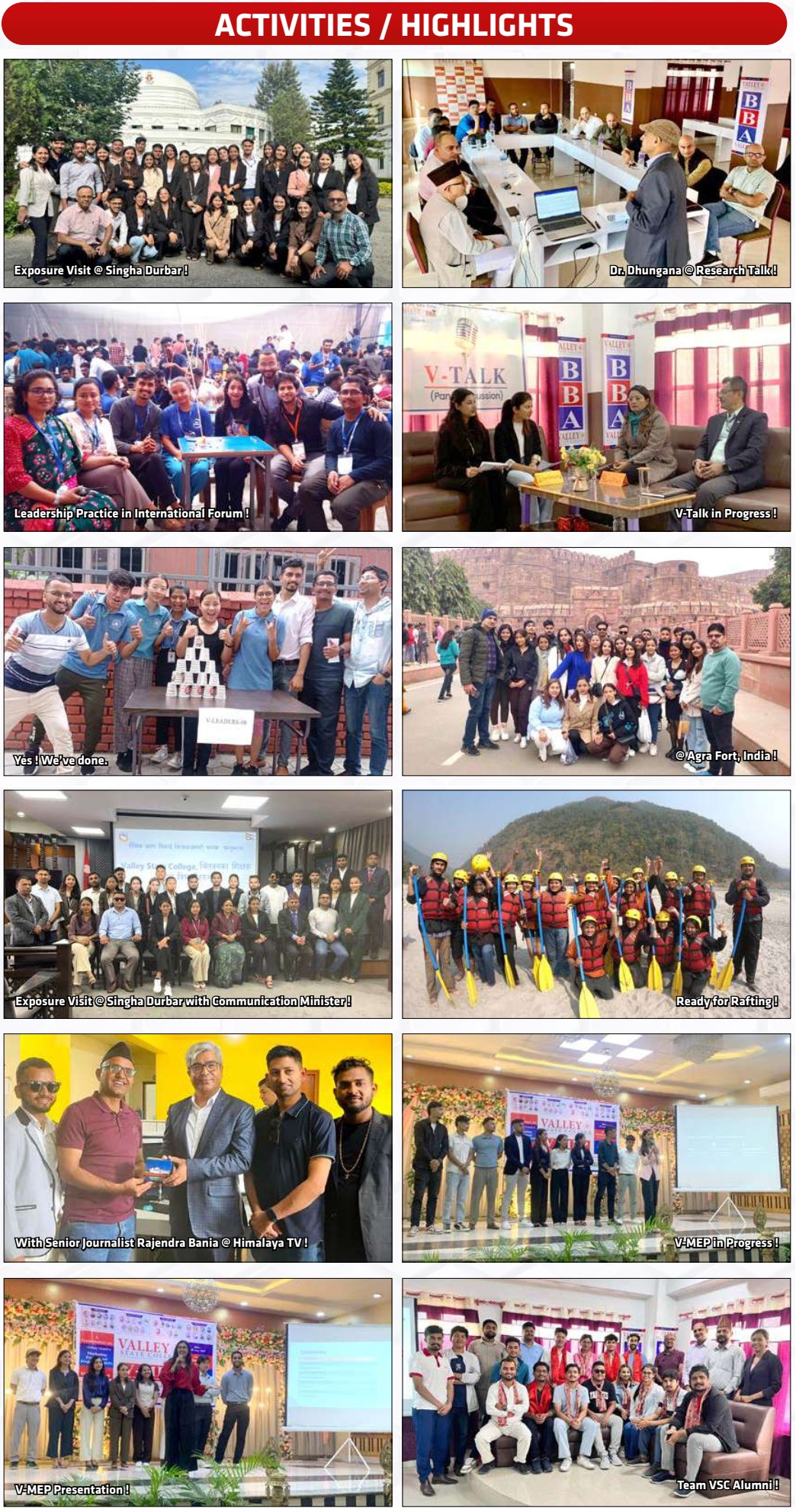 Valley State College, Bharatpur, Chitwan, Activities