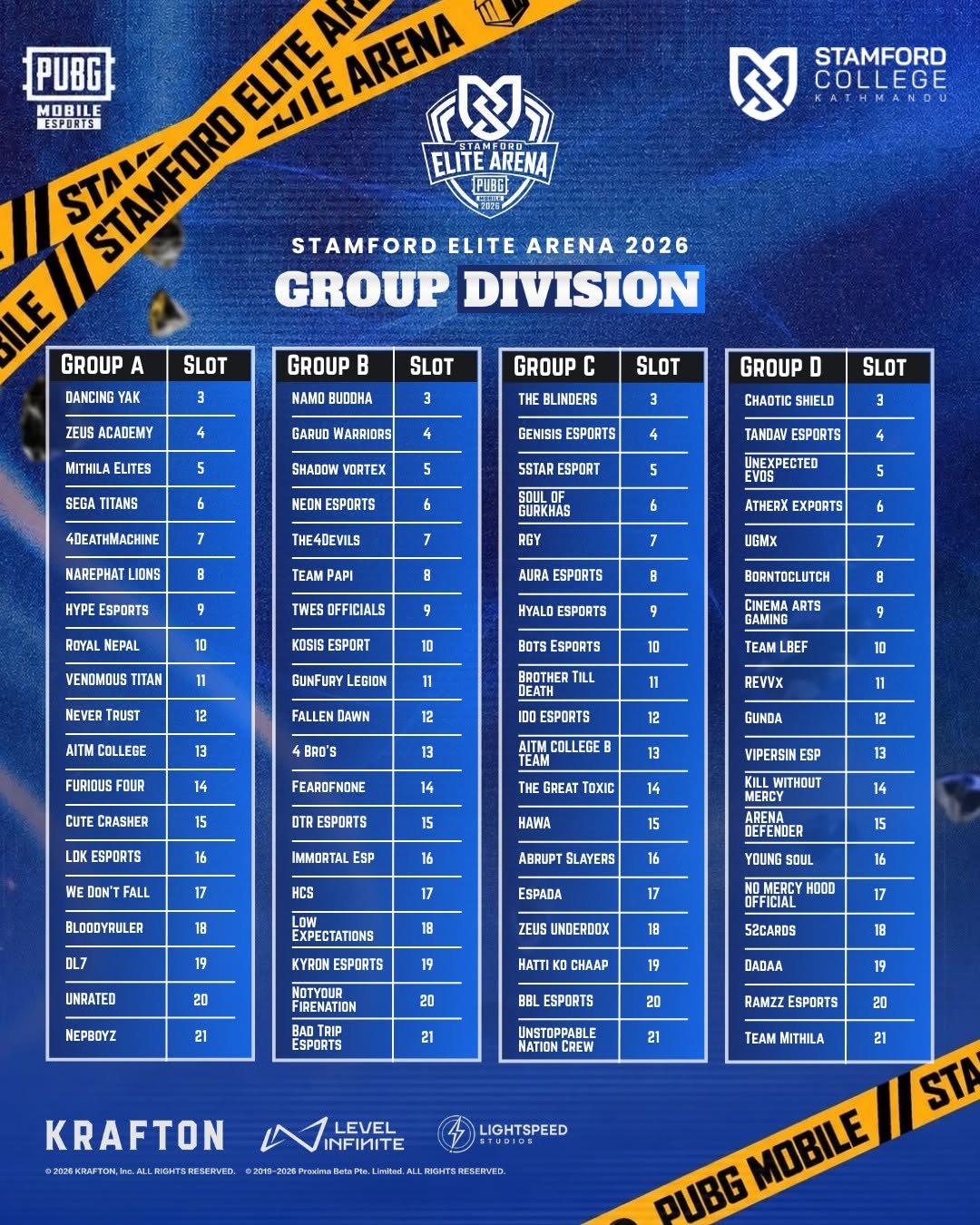 Stamford Elite Arena 2026 PUBG Mobile Tournament Begins 