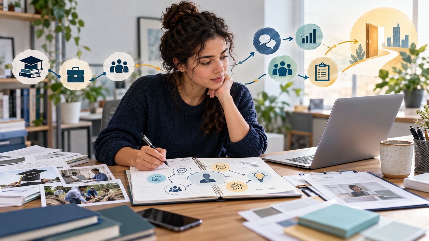 Person mapping experience to transferable skills and career opportunities