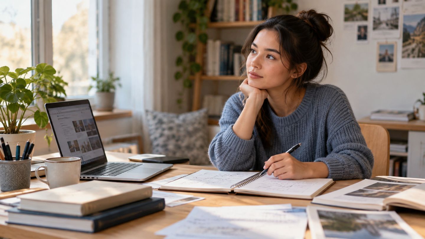 Person reflecting on changing career interests and future plans 