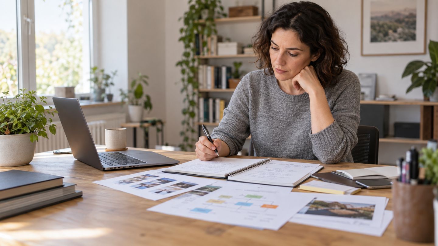 Professional planning a career change at a desk
