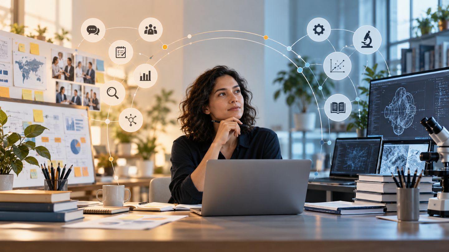 Professional considering connected generalist and specialist career paths 